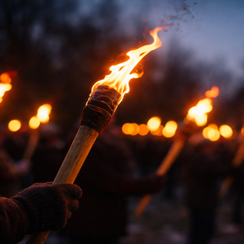 Fackeln Leuchten in der Nacht