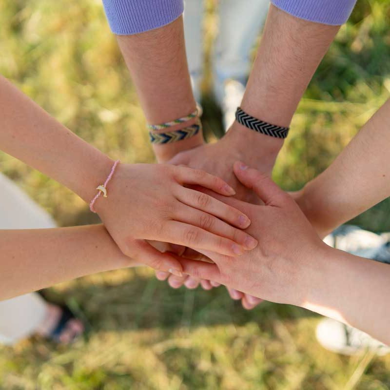 Hände Liegen Übereinander